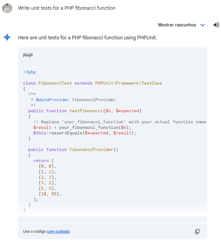 Google Gemini Fibonacci Function Test